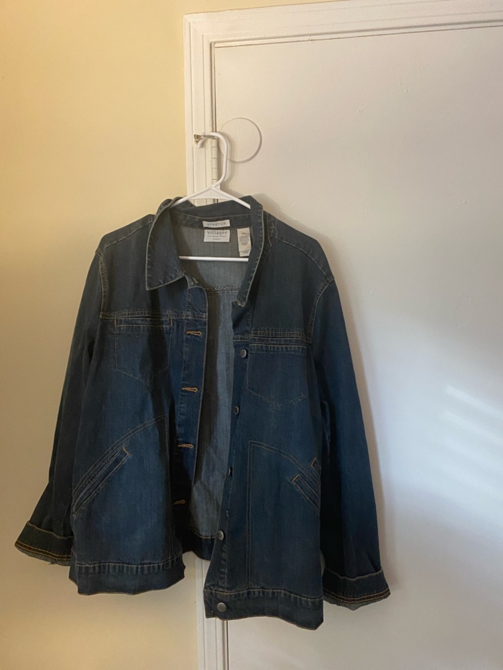 Villager Dark Blue Denim Jacket with Contrast Stitching